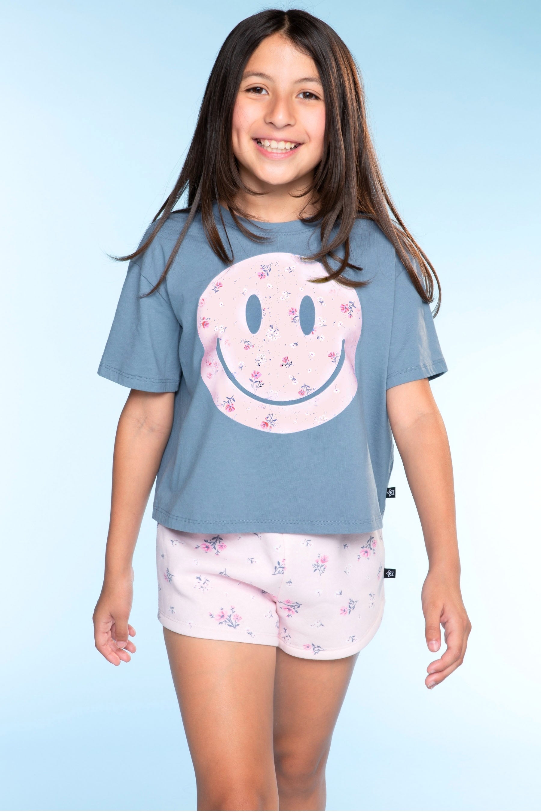 Cloud Soft French Terry Dolphin Short - Blush Ditsy Lilac Floral - NEW!