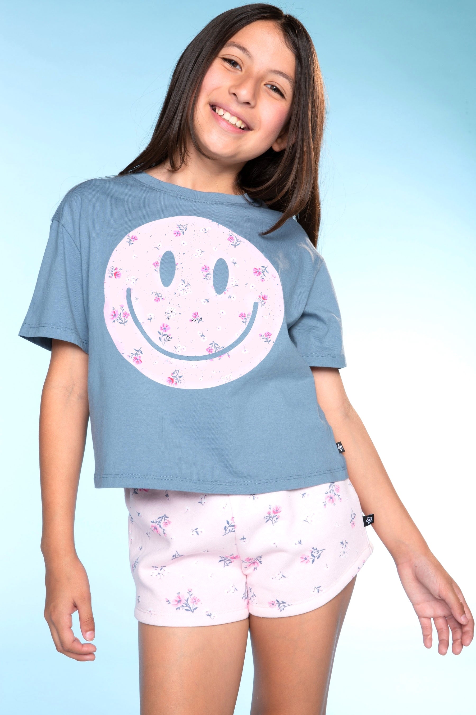 Cloud Soft French Terry Dolphin Short - Blush Ditsy Lilac Floral - NEW!