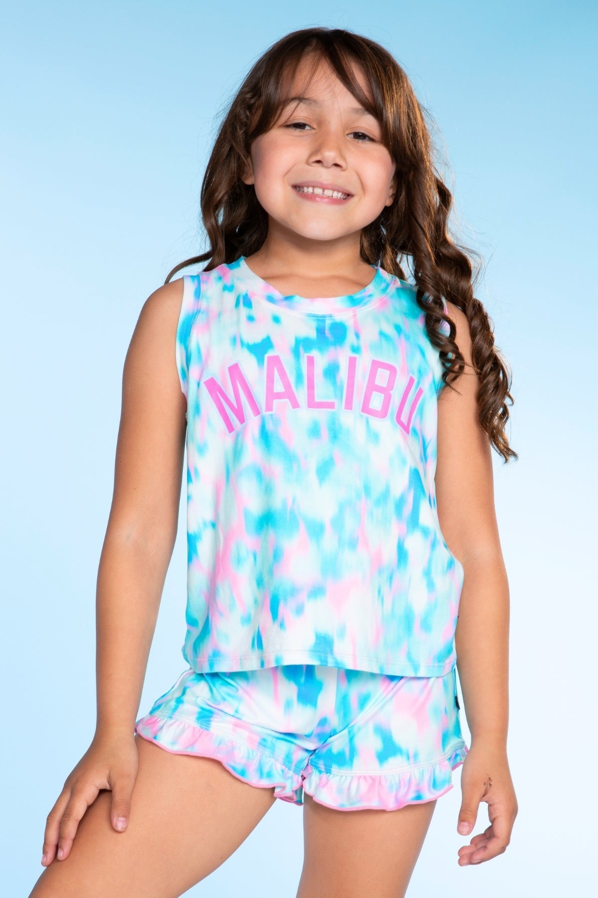 Simply Soft Ruffle Short - Pink Blue Star - NEW!