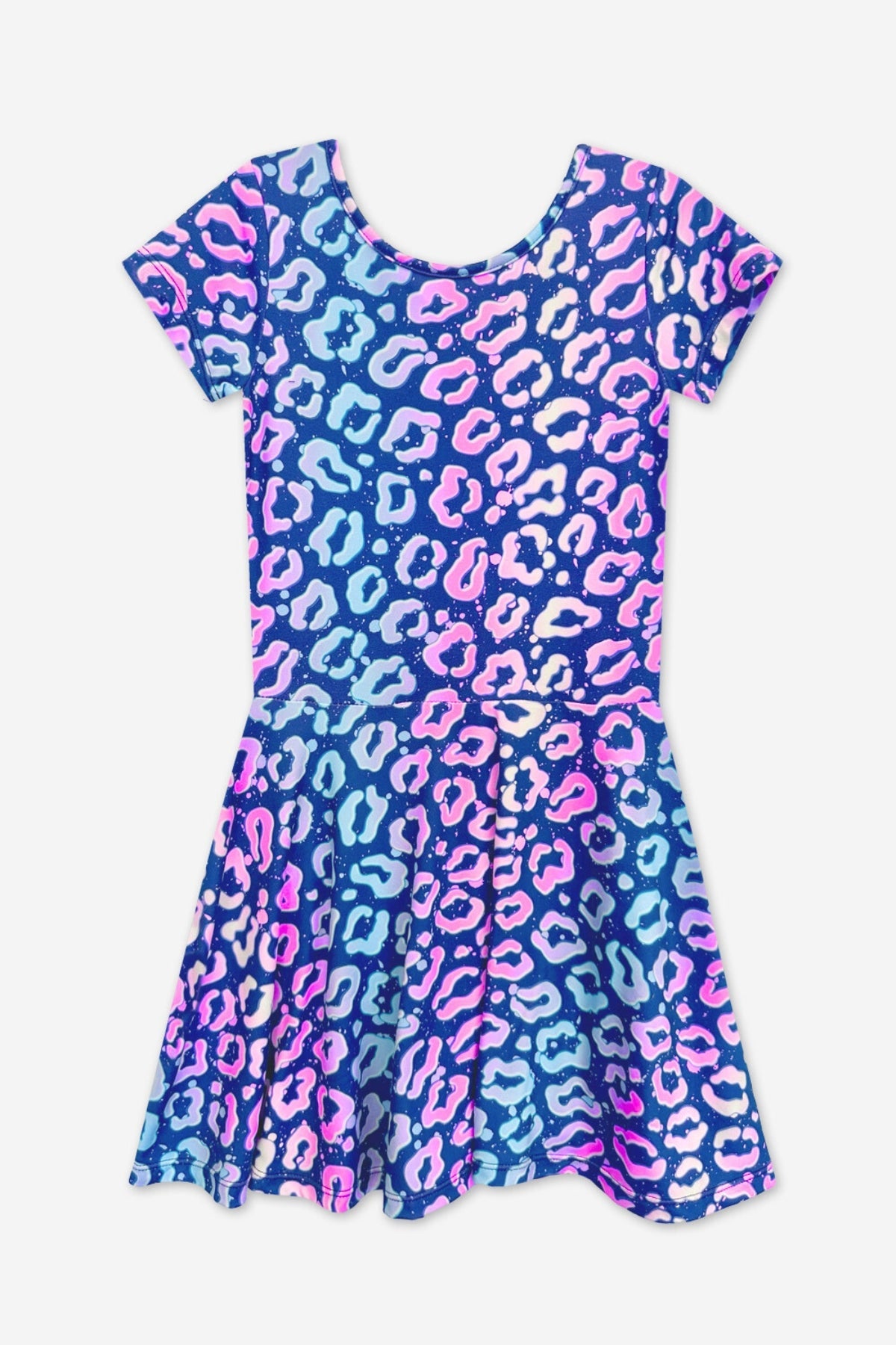 Simply Soft Short Sleeve Skater Dress - Denim Rainbow Graffiti - NEW!
