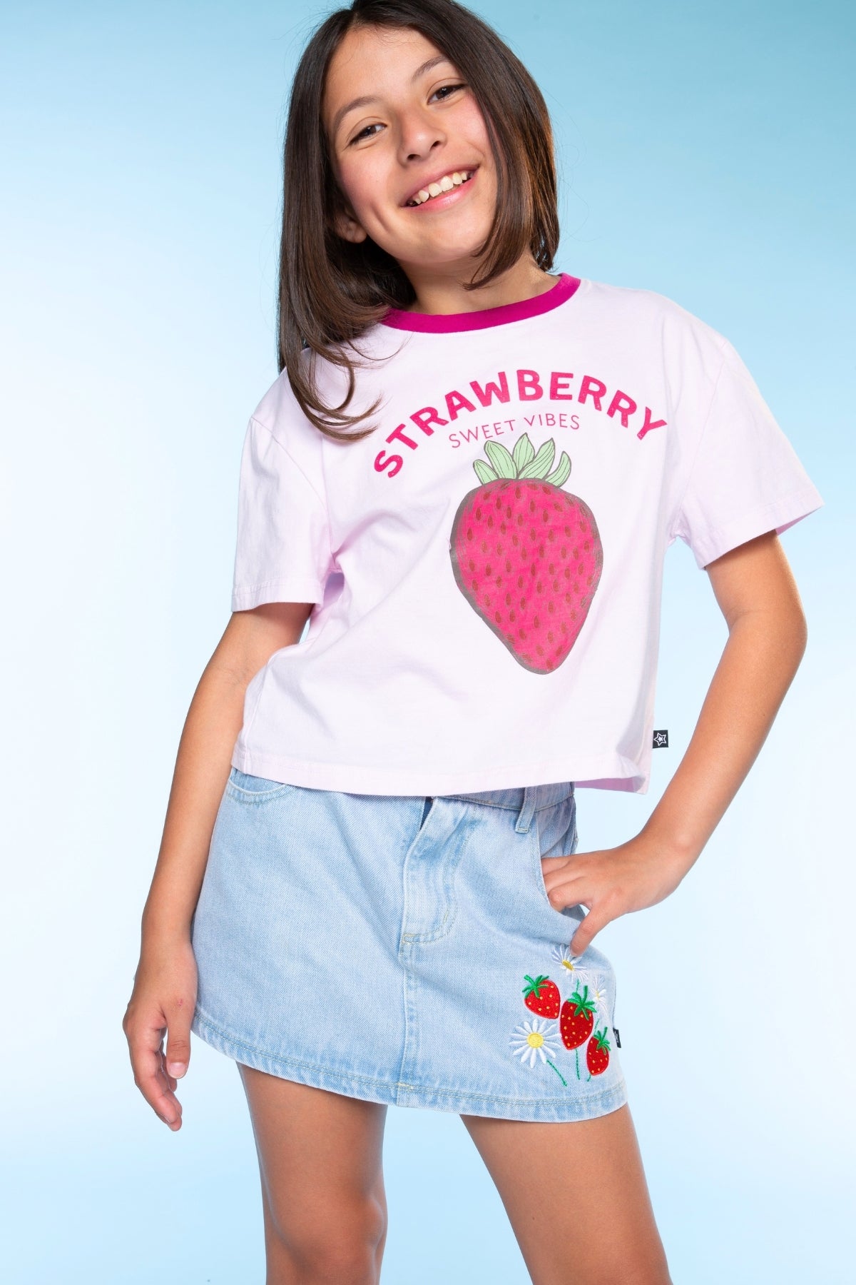 Washed Cotton Drop Shoulder Tee.