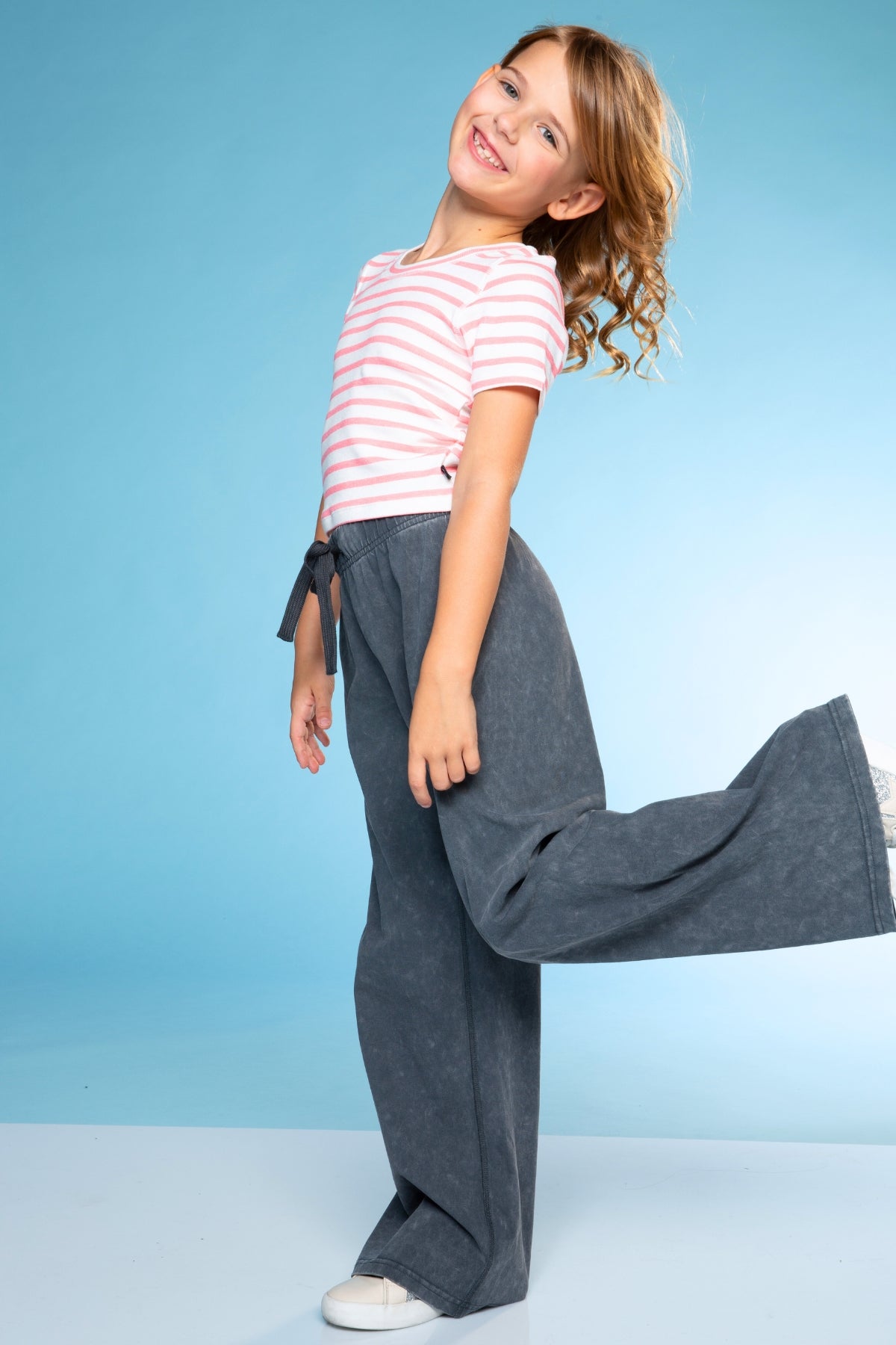 Vintage Washed Cotton Wide Leg Pant - Vintage Grey