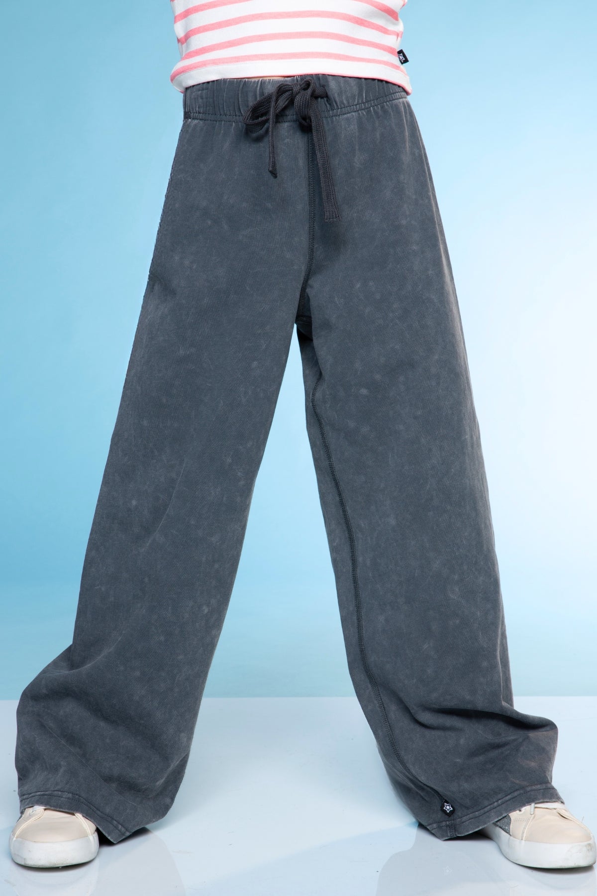 Vintage Washed Cotton Wide Leg Pant - Vintage Grey