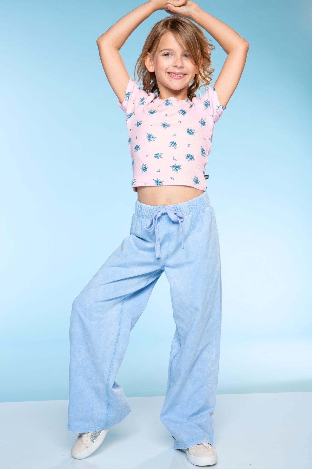 3 Pack - Vintage Washed Cotton Wide Leg Pant - Vintage Grey | Sky Blue | Dusty Pink