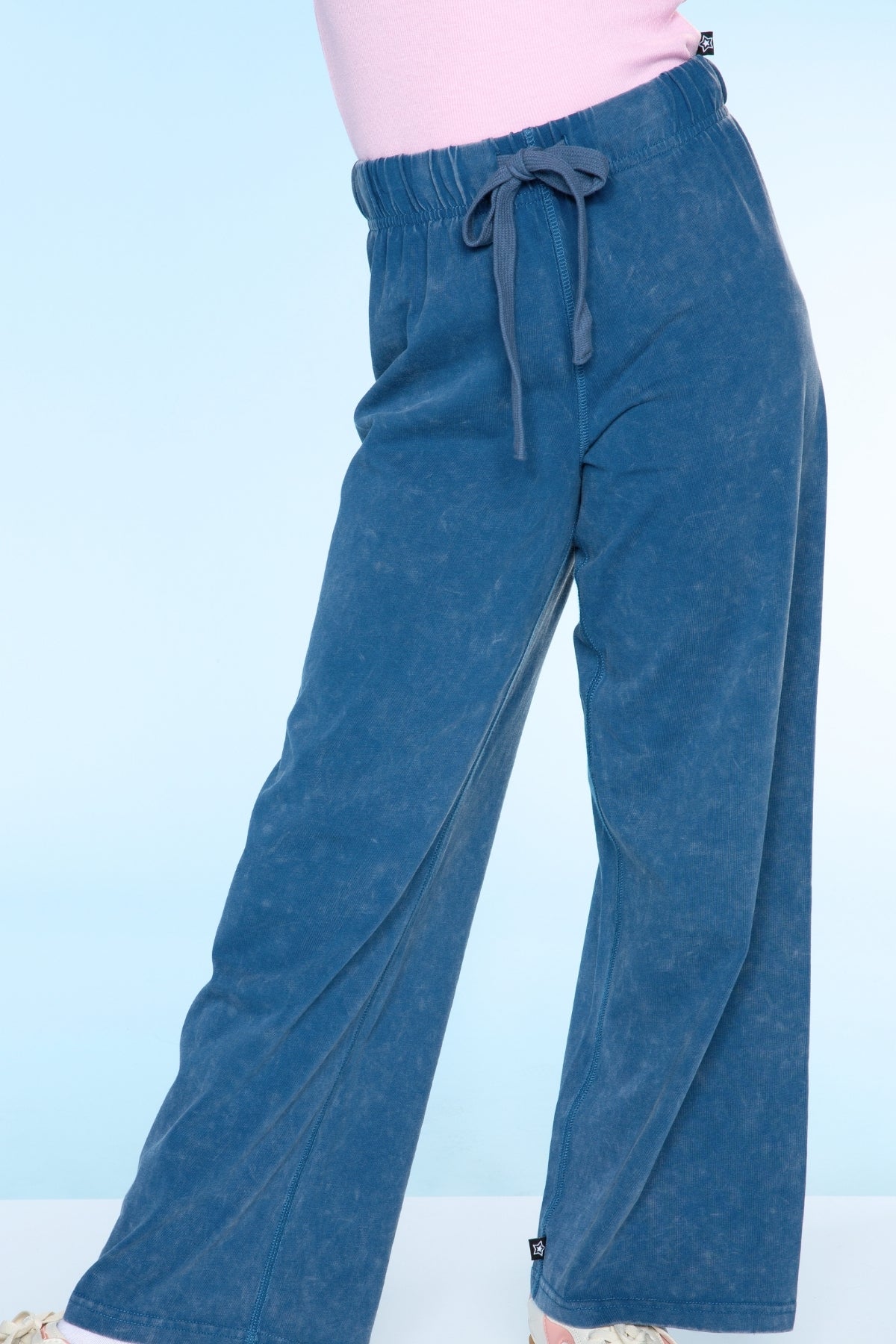 Vintage Washed Cotton Wide Leg Pant - Vintage Grey
