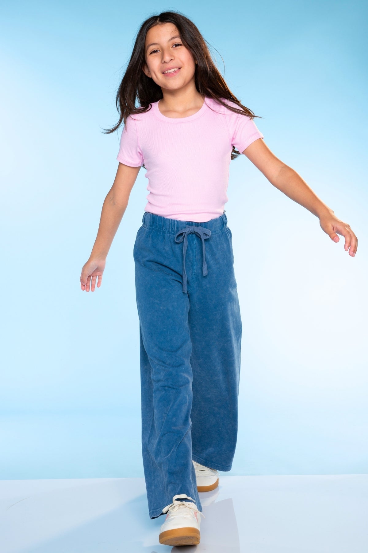 Vintage Washed Cotton Wide Leg Pant - Vintage Grey