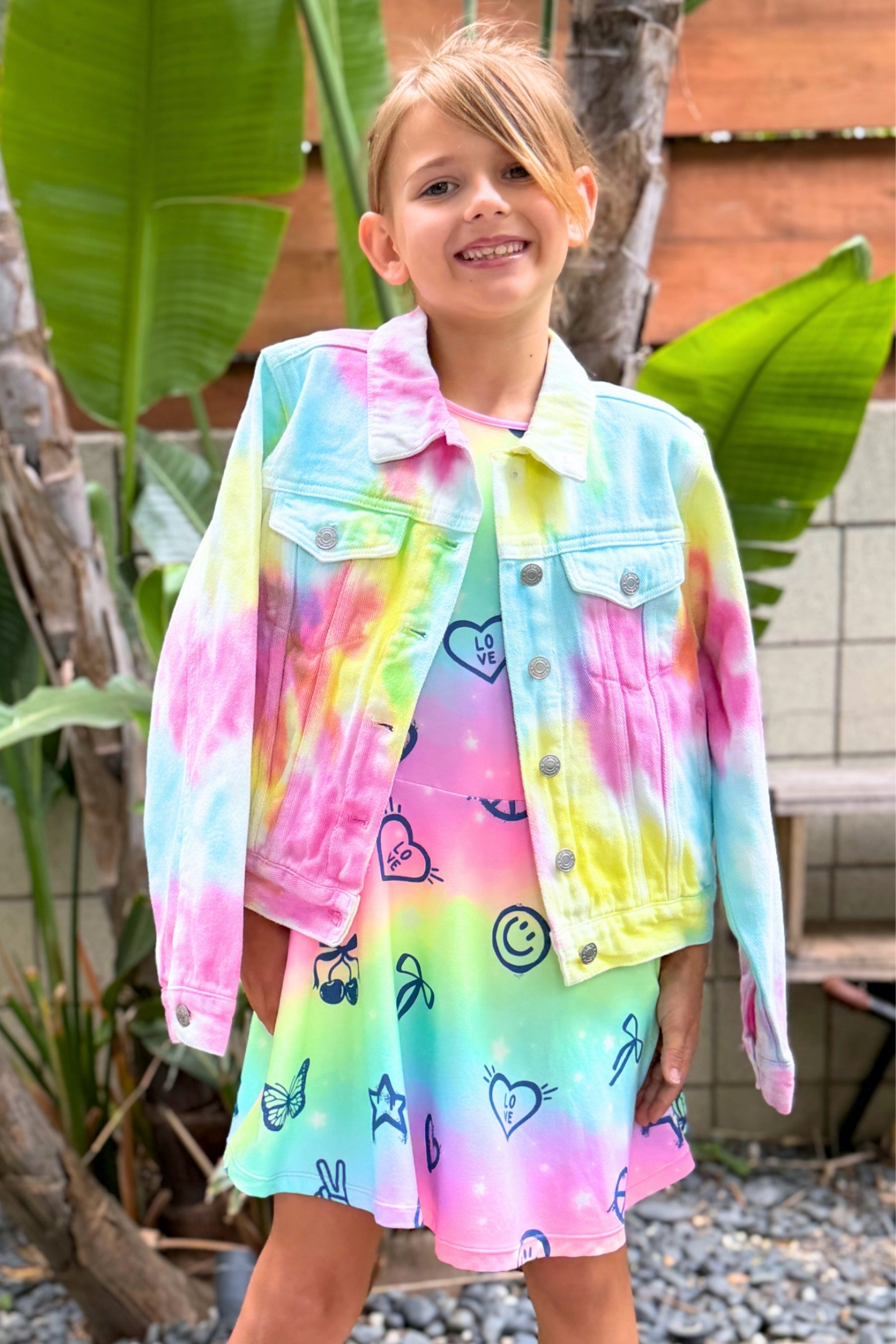 The Perfect Denim Jacket - Rainbow Tie Dye - NEW!