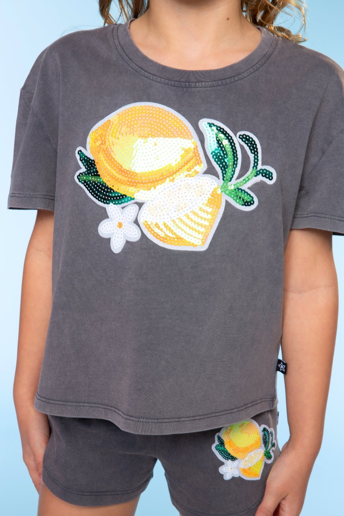 Vintage Washed Cotton Easy Tee & Dolphin Short Set - Pink Butterfly