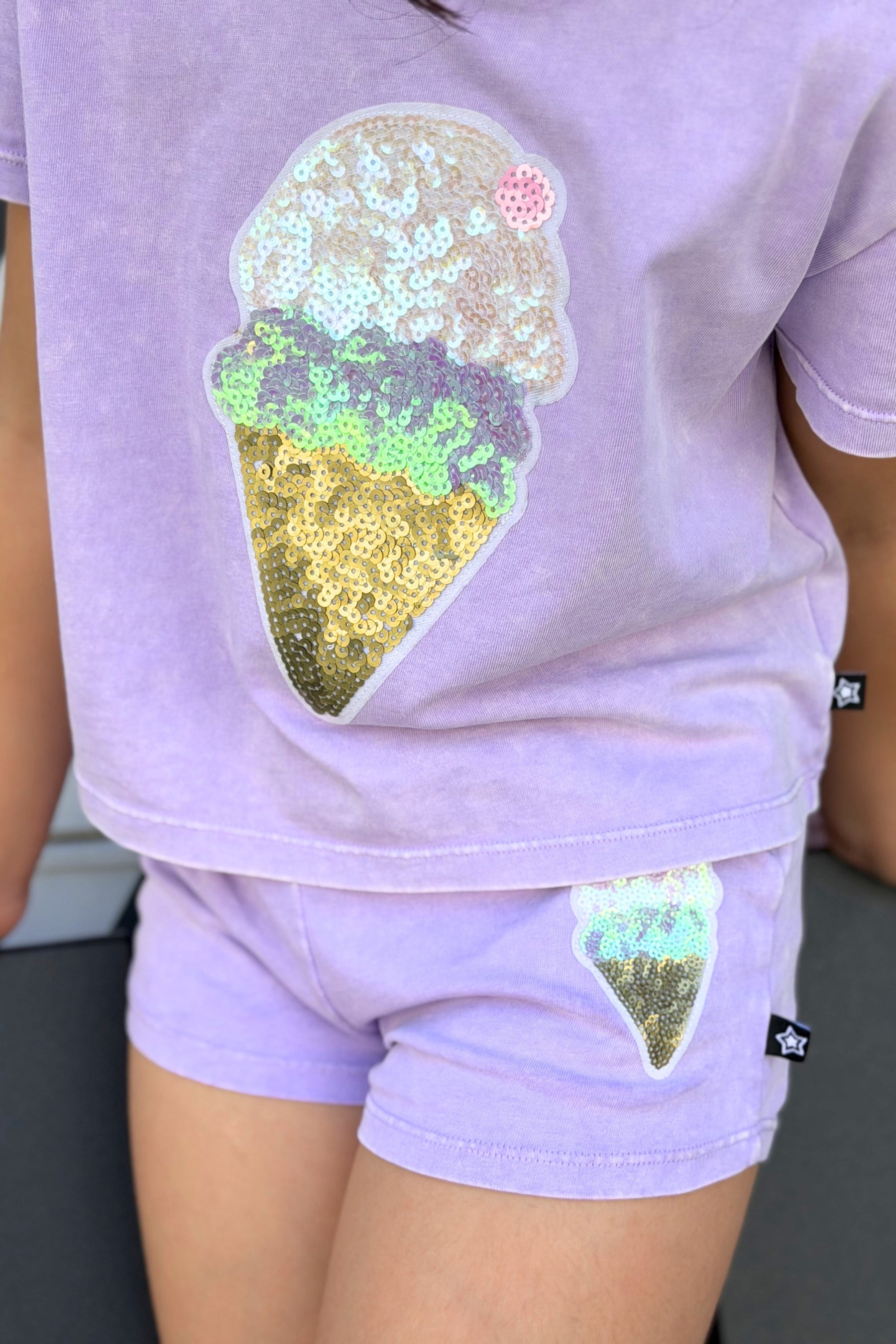 Vintage Washed Cotton Easy Tee & Dolphin Short Set - Pink Butterfly