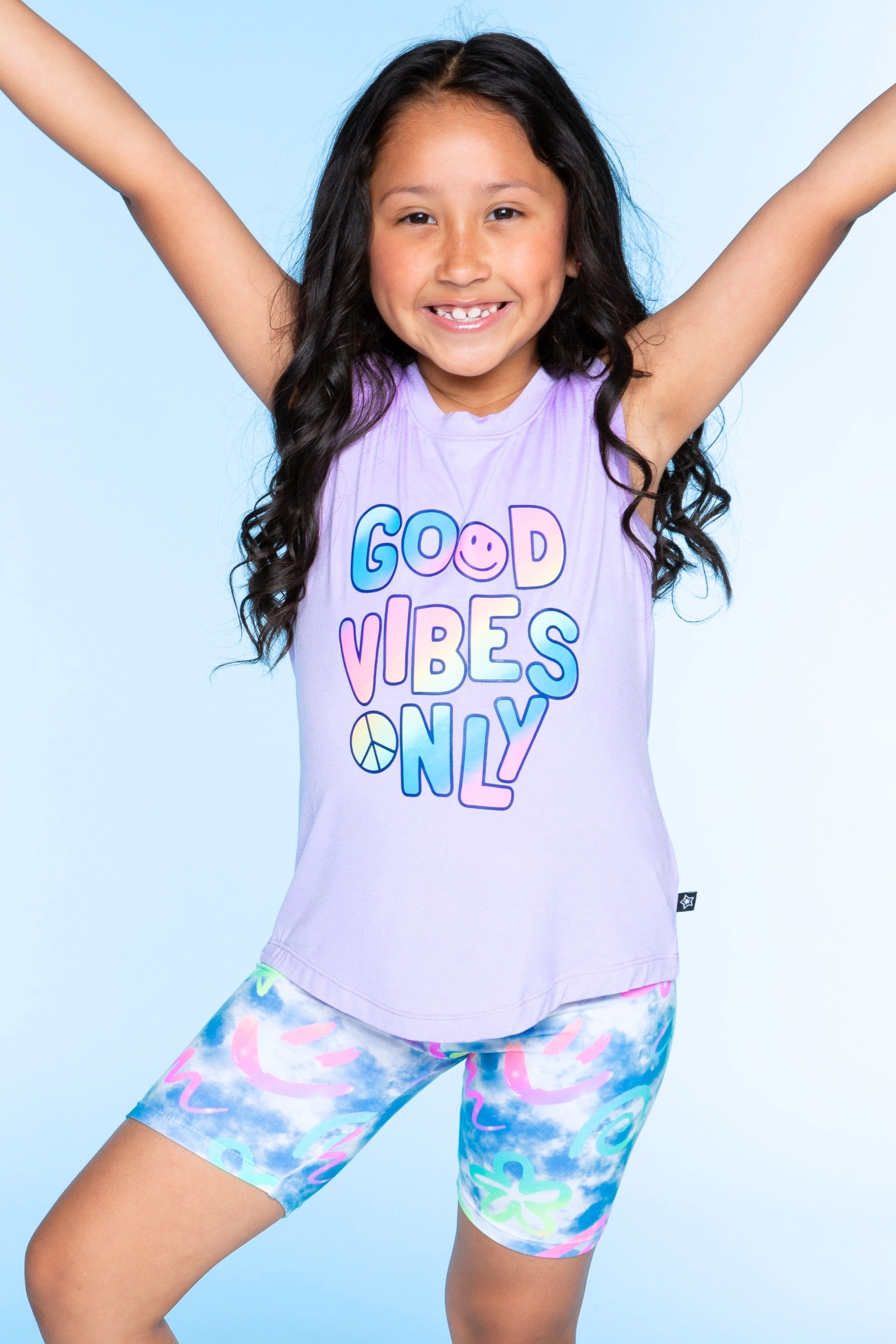 Modal Shirttail Tank - Lavender Good Vibes