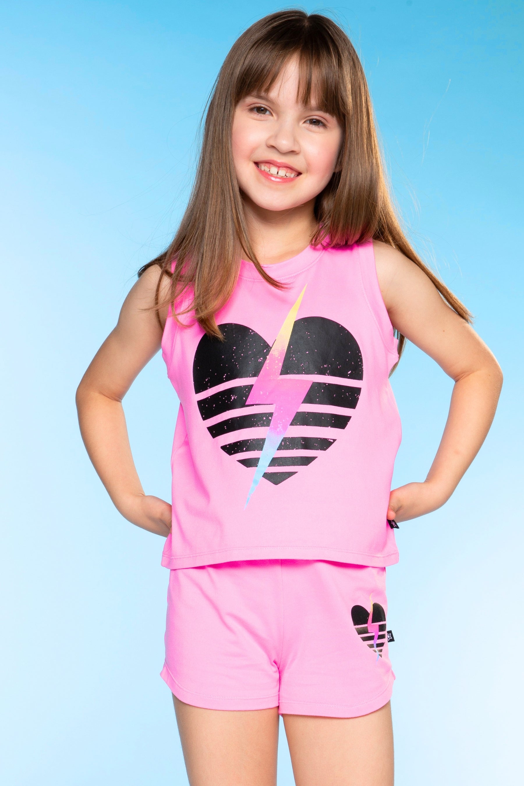 Simply Soft Tank & Dolphin Short Set - Black Rainbow Ombre Icons - NEW!