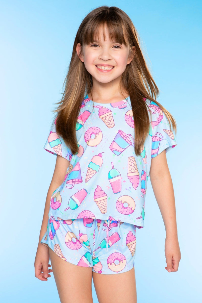 Simply Soft Easy Tee & Dolphin Short - Lilac Donut Ice Cream