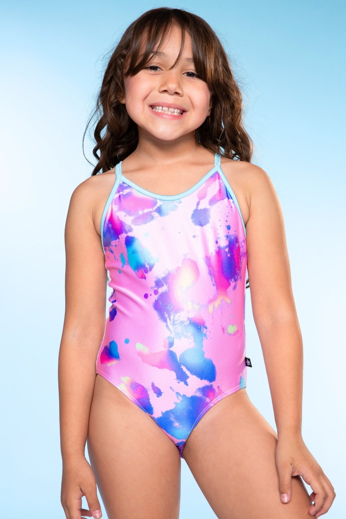 Strappy One Piece Swimsuit - Tie Dye Rainbow Ice Cream