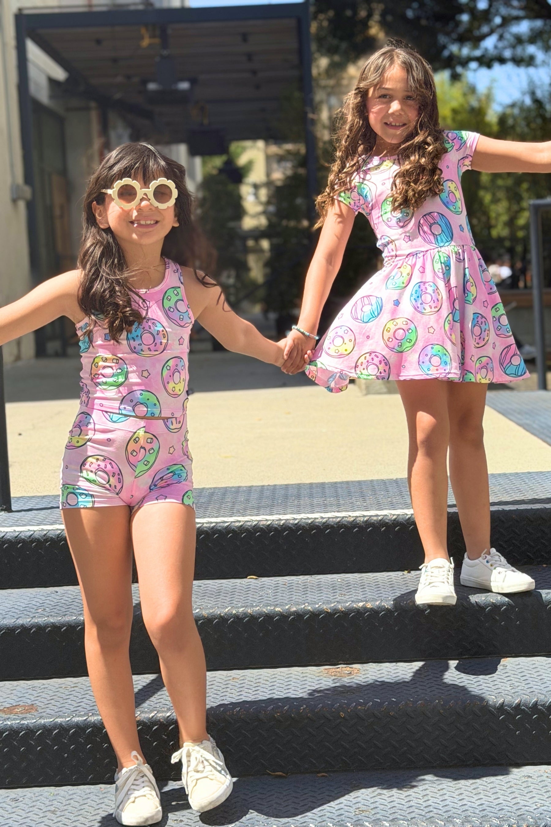 Simply Soft Short Sleeve Be Happy Dress - Pink Leopard Rainbow