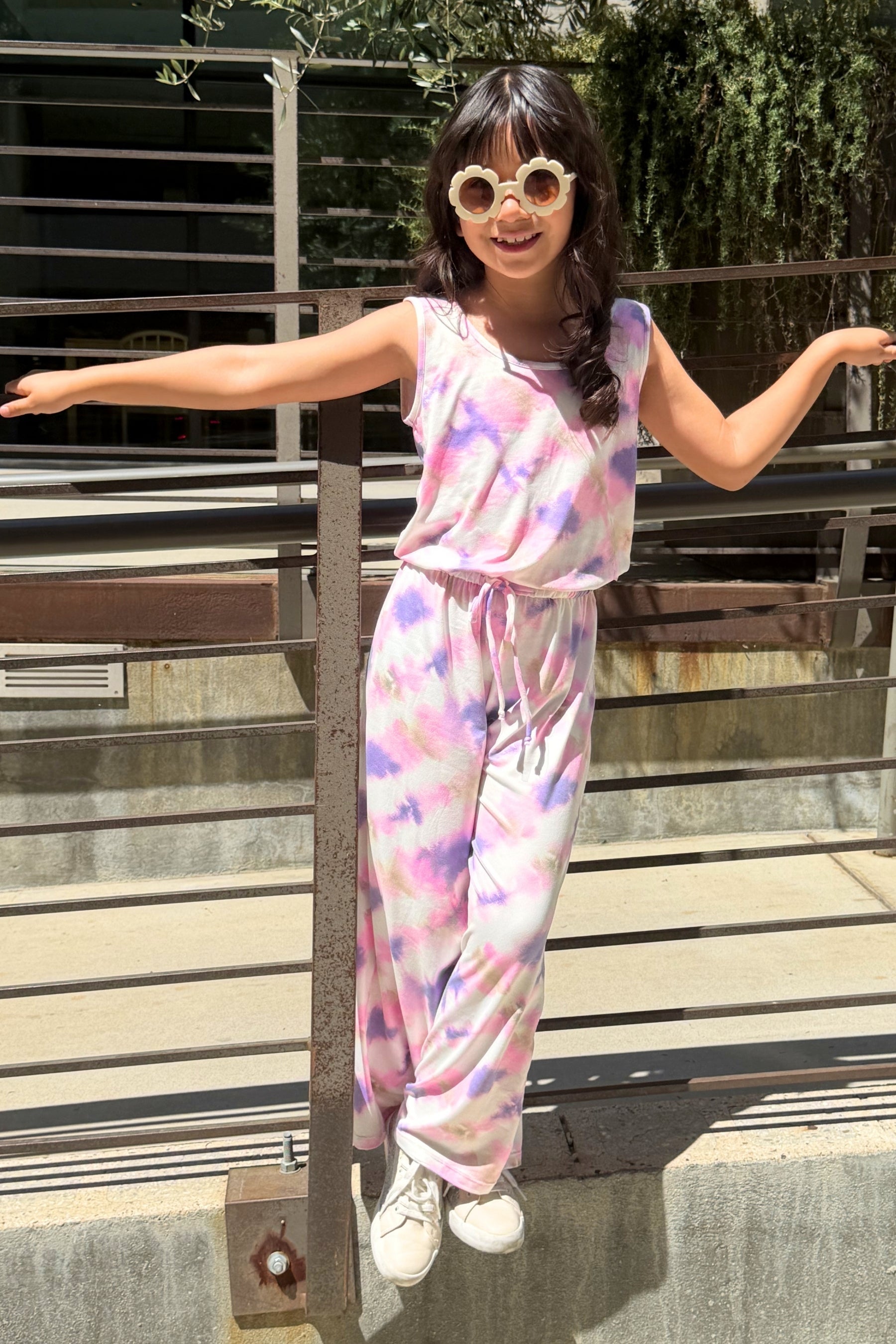 Simply Soft Tank Wide Leg Jumpsuit - Blush Mauve Tie Dye - NEW!