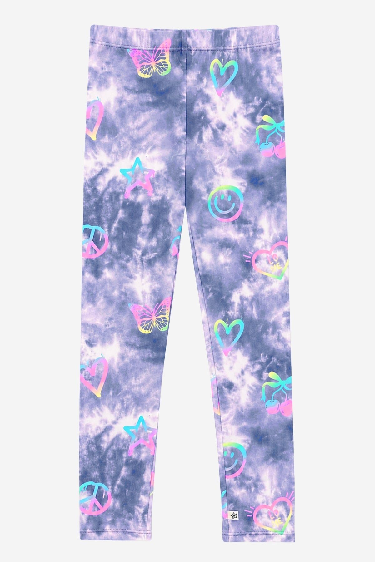 Simply Soft Long Legging. - Denim Tie Dye Graffiti Elements - NEW!