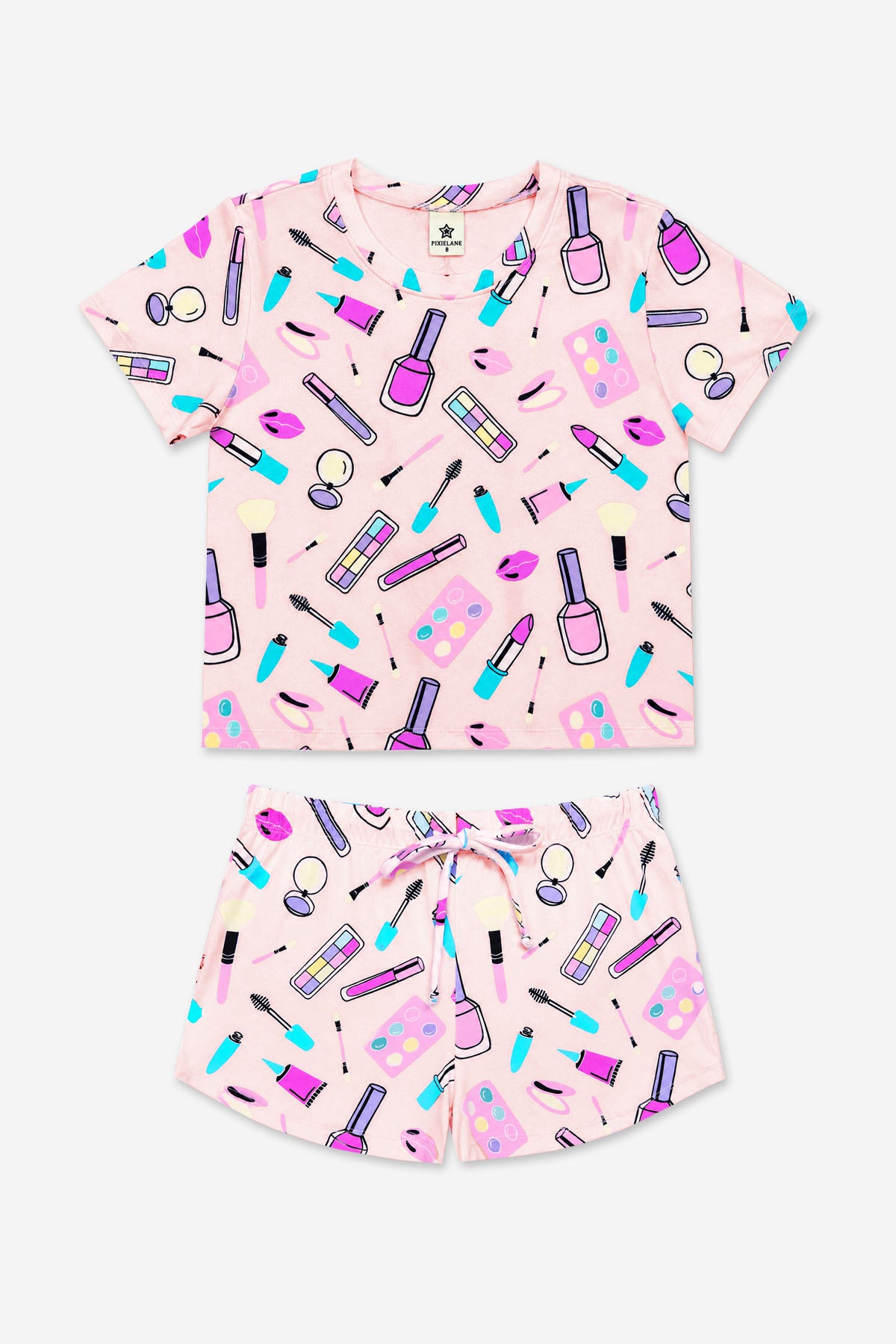 2 Pack Simply Soft Easy Tee & Dolphin Short & Reversible Blanket - Light Pink Makeup - NEW!