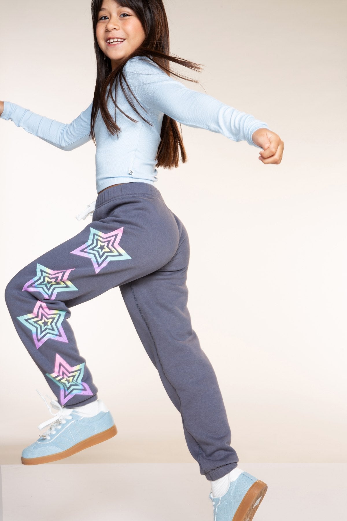 Cloud Soft French Terry Sweatpant - Black Pink Sequin Patches