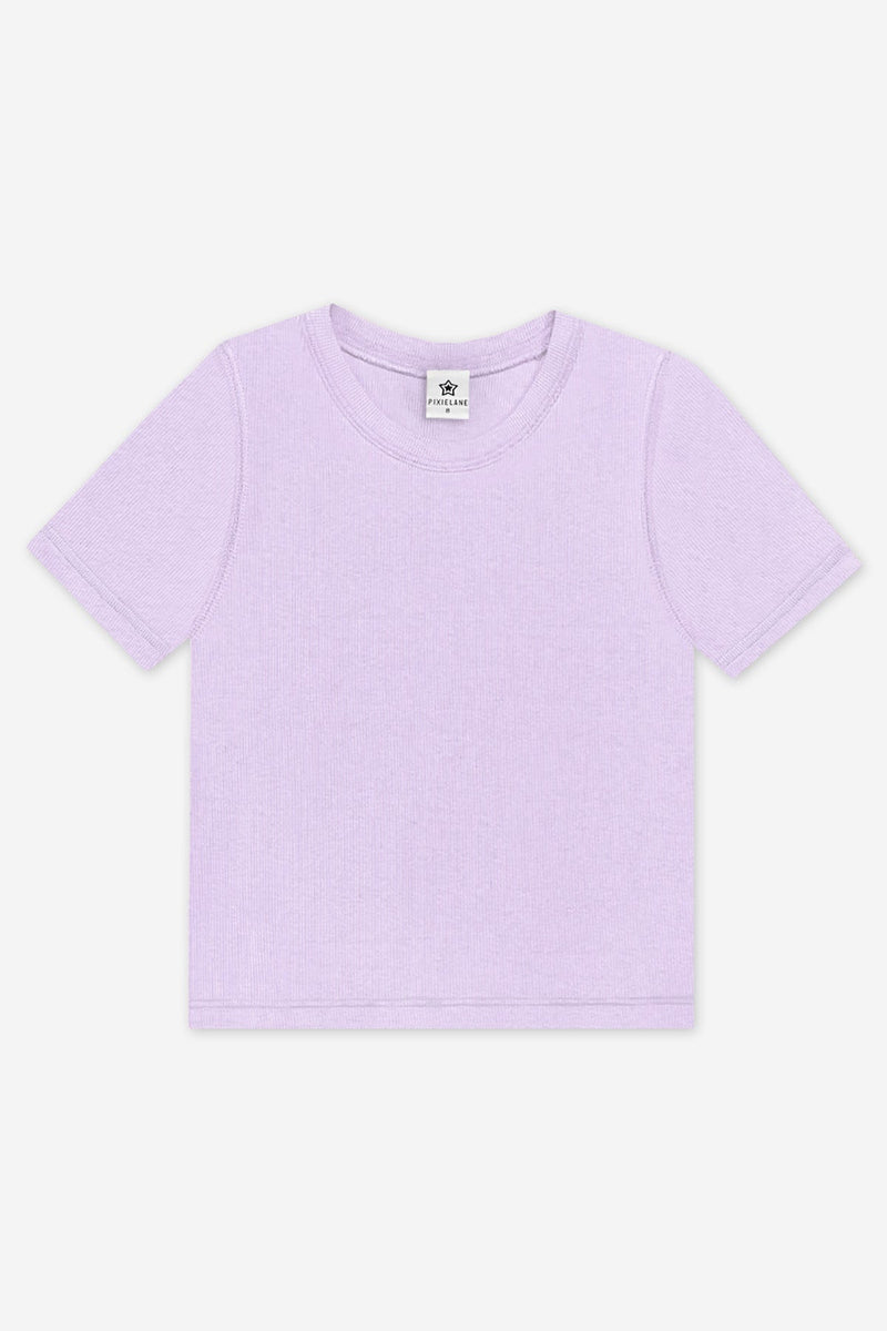 Ultra-Soft Ribbed Fitted Tee - Soft Lilac - NEW!
