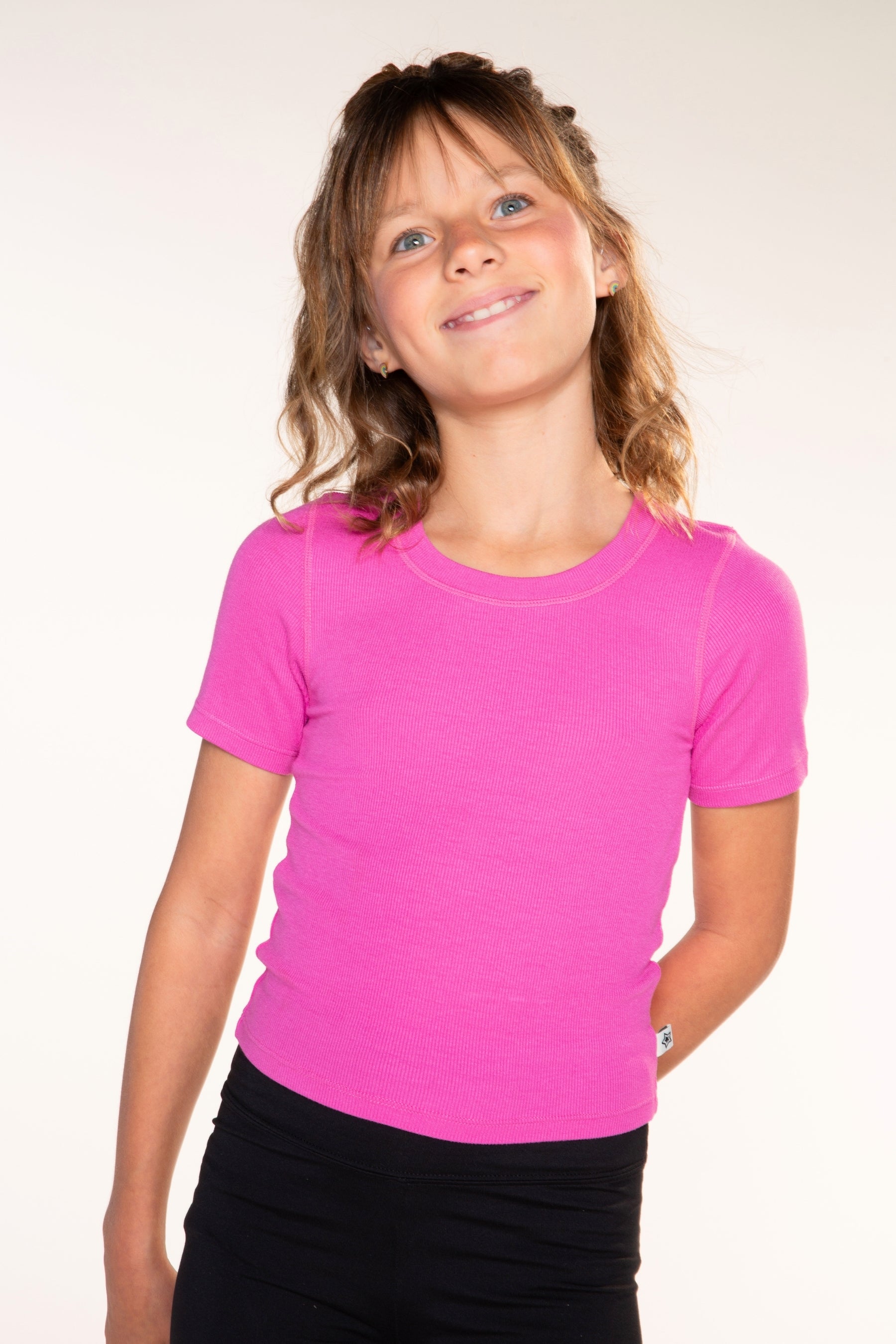5-Pack Ultra-Soft Ribbed Fitted Tee - Black | Pink Burgundy Floral | Hot Pink | Oatmeal Pink Floral | Soft Lilac - NEW!