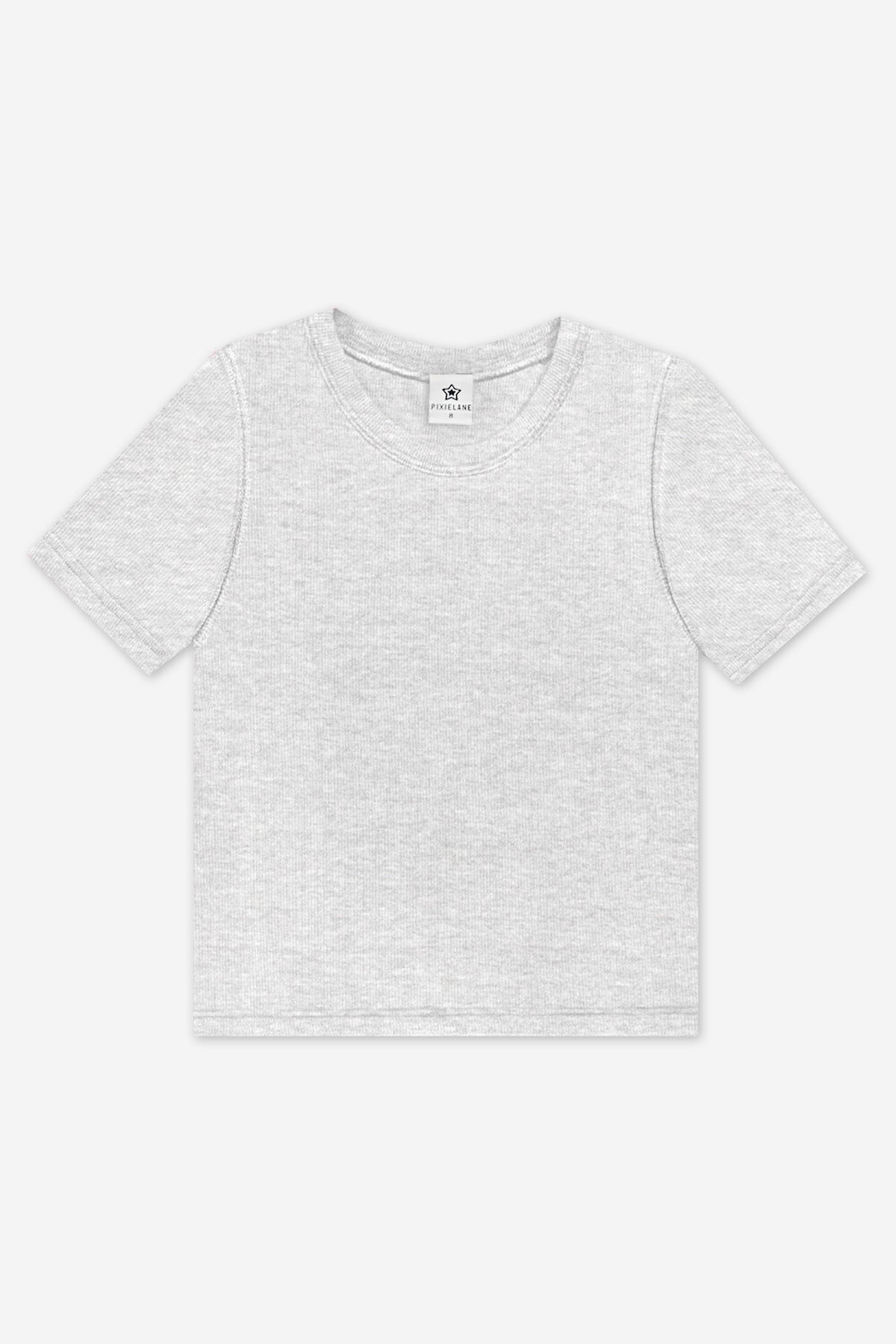 Ultra-Soft Ribbed Fitted Tee - Light Ash Grey - NEW!