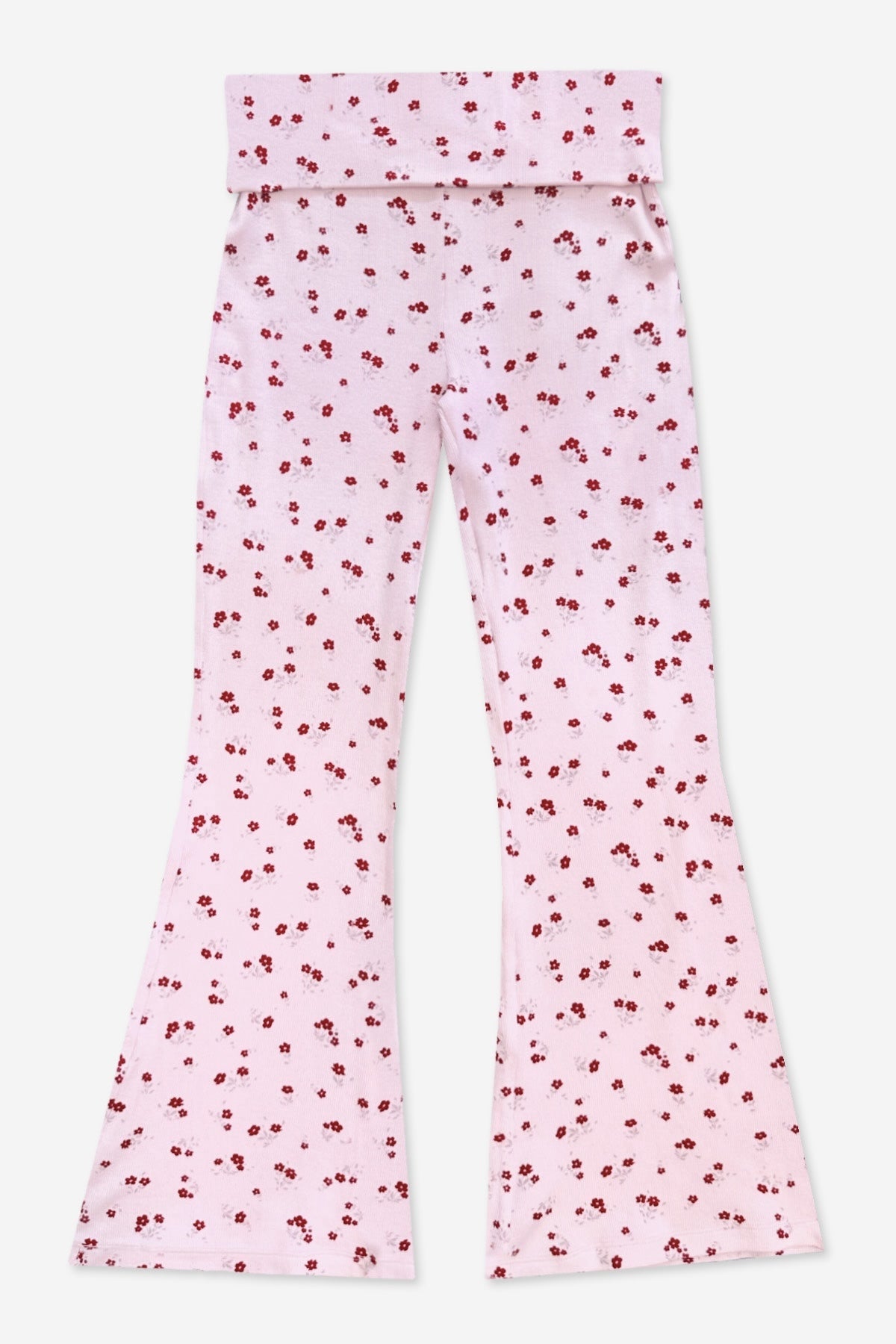 Foldover Rib Flare Legging - H Grey Navy Floral - NEW!