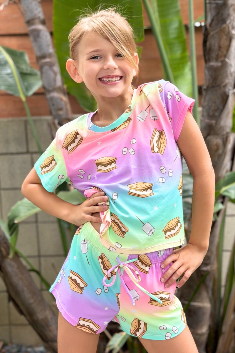 Simply Soft Easy Tee & Dolphin Short - Rainbow S'Mores - NEW!
