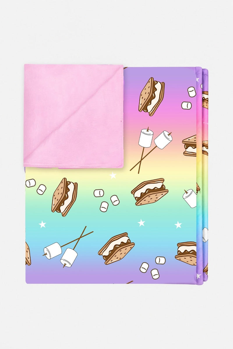 Simply Soft Reversible Blanket - Rainbow S'Mores - NEW!