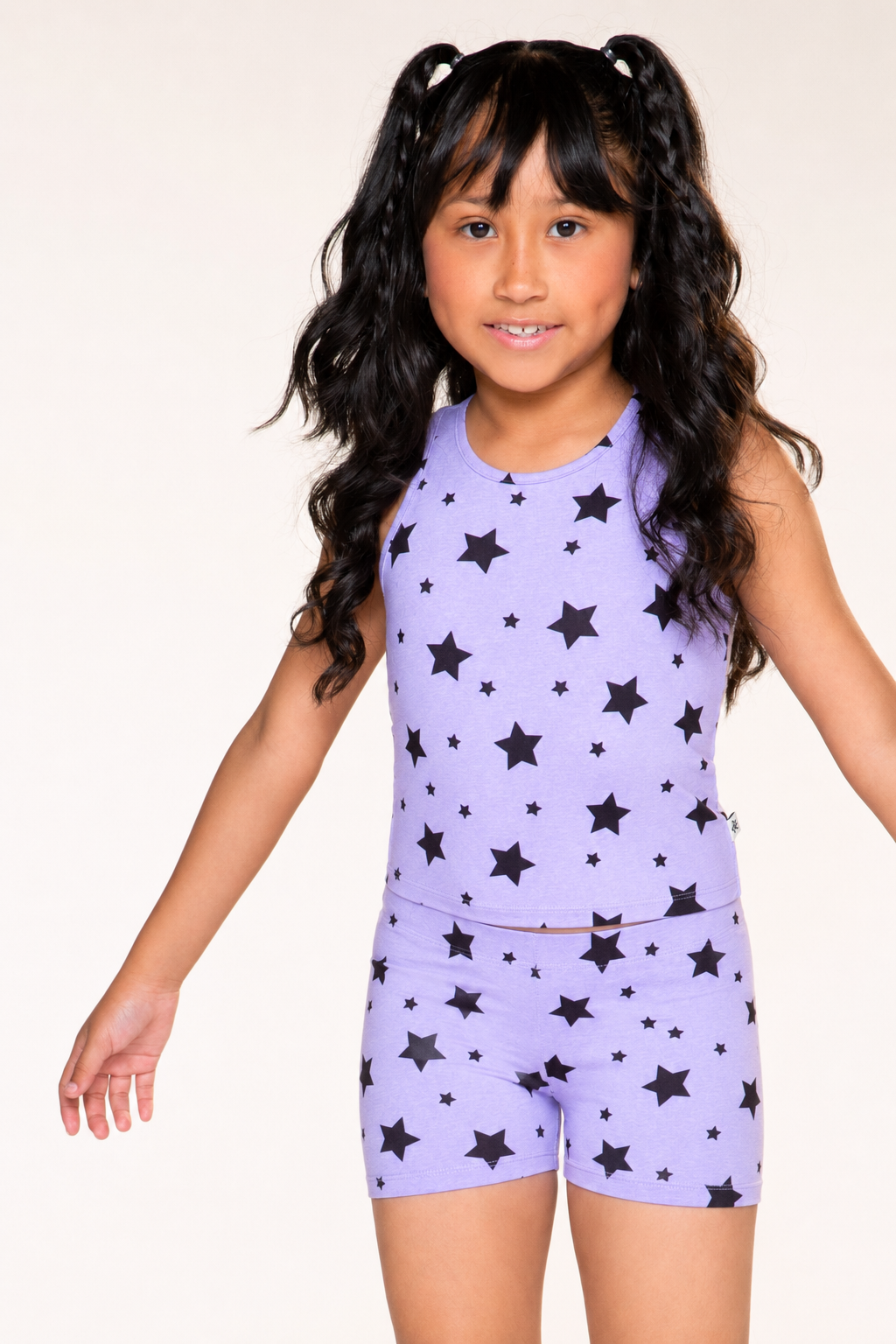 4-Pack Simply Soft Luxe Cropped Racerback Tank & Tumble Short - Black Smile | Lilac Star | Neon Pink Emojis | Steel Bows - NEW!