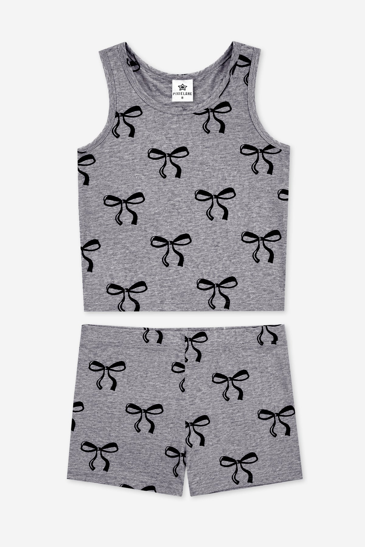 Simply Soft Luxe Cropped Racerback Tank & Tumble Short - Steel Black Bows - NEW!