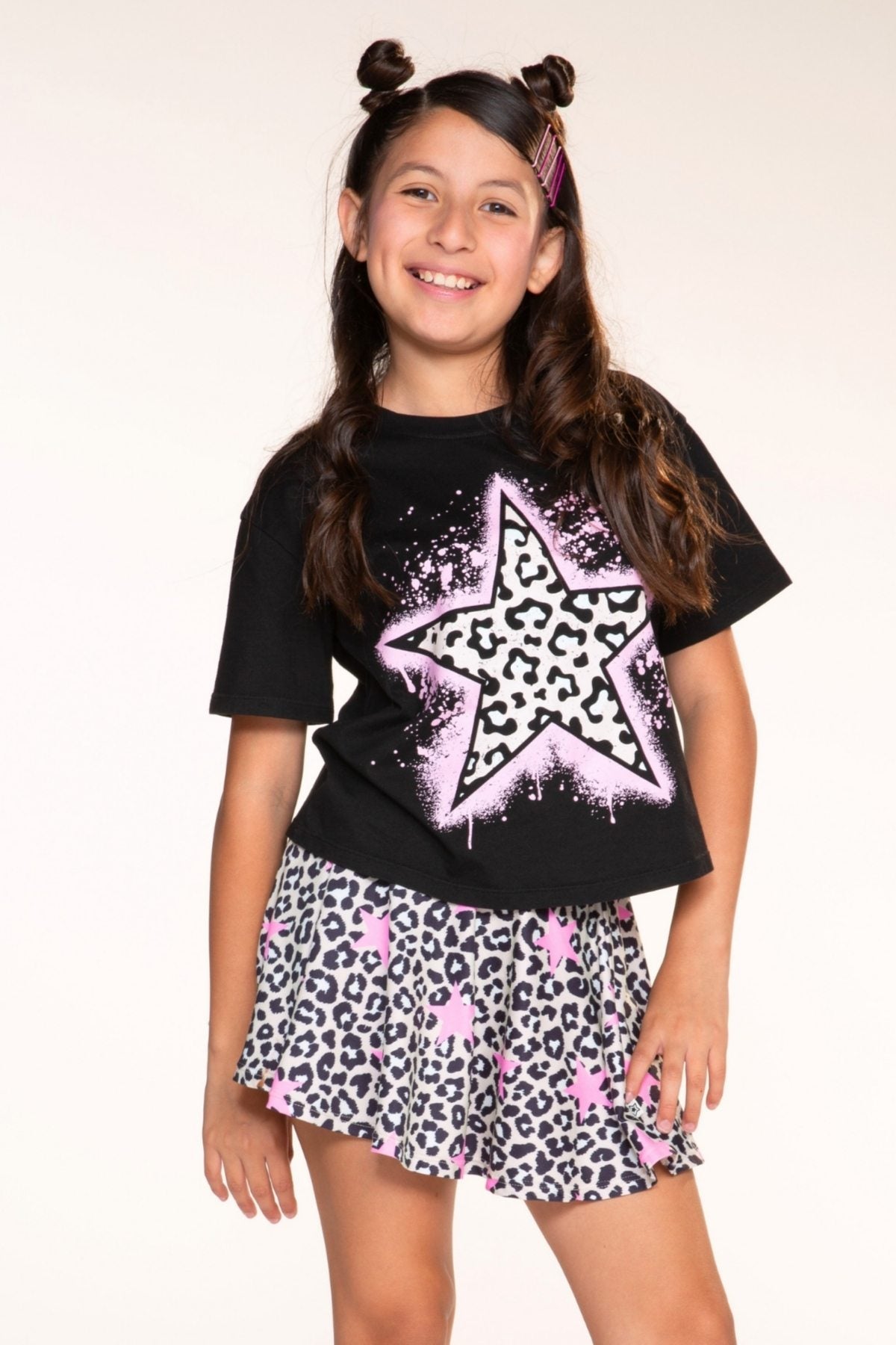 Washed Cotton Drop Shoulder Tee. - Grey Pink Moon