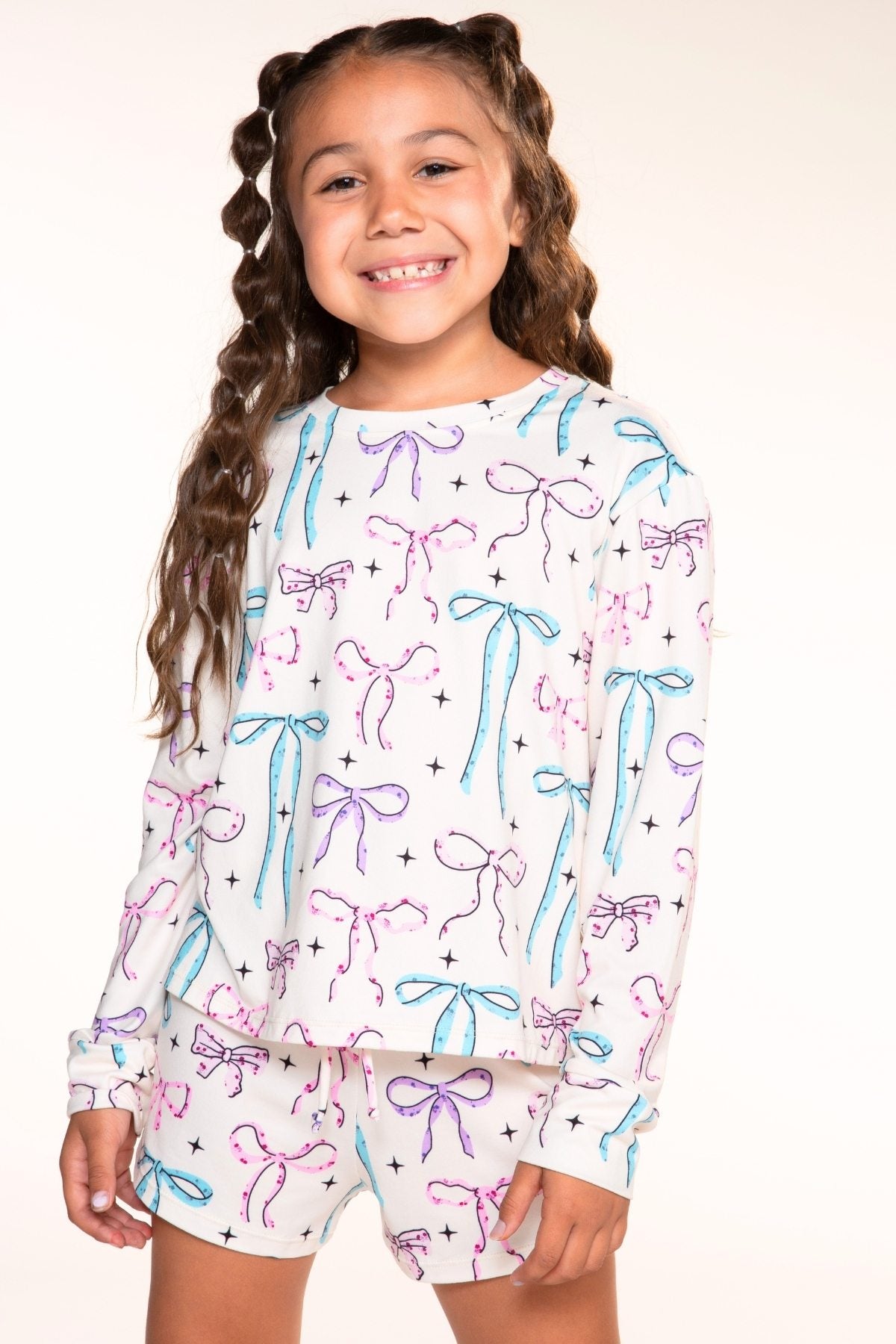 Simply Soft Long Sleeve Easy Tee & Dolphin Short - Ivory Floral Bow - NEW!
