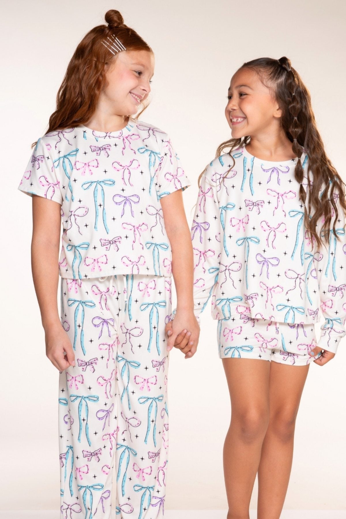Simply Soft Long Sleeve Easy Tee & Dolphin Short - Ivory Floral Bow - NEW!