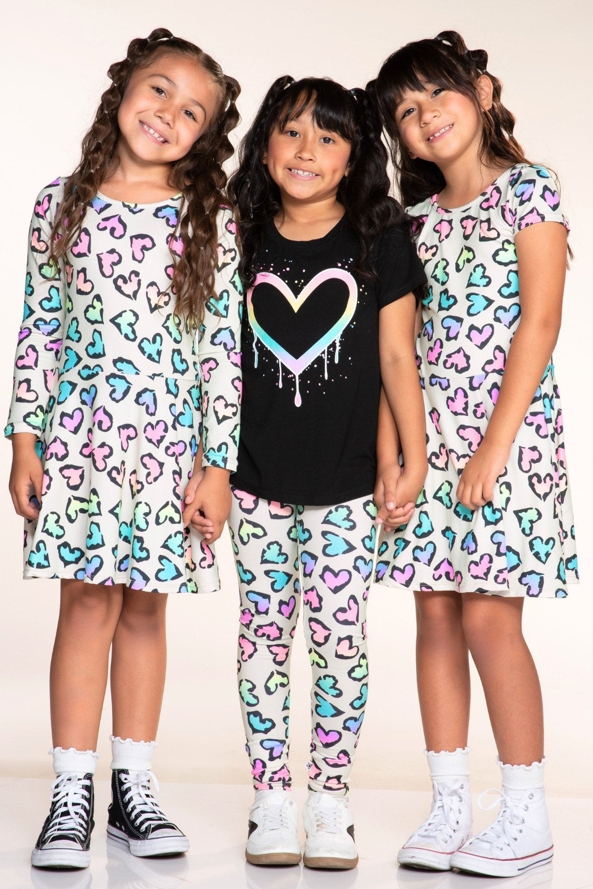 Simply Soft Short Sleeve Skater Dress - Rainbow Leopard Heart - NEW!