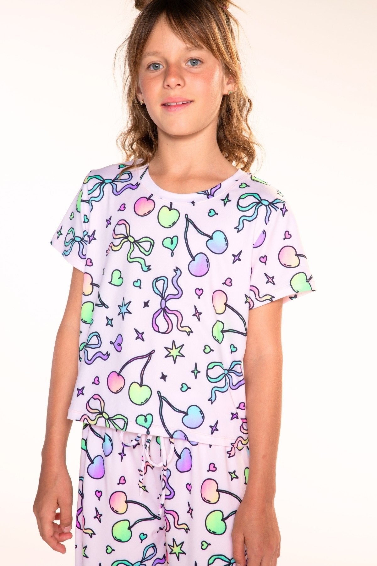 Simply Soft Easy Tee & Karate Pant - Pink Rainbow Bow Cherry - NEW!