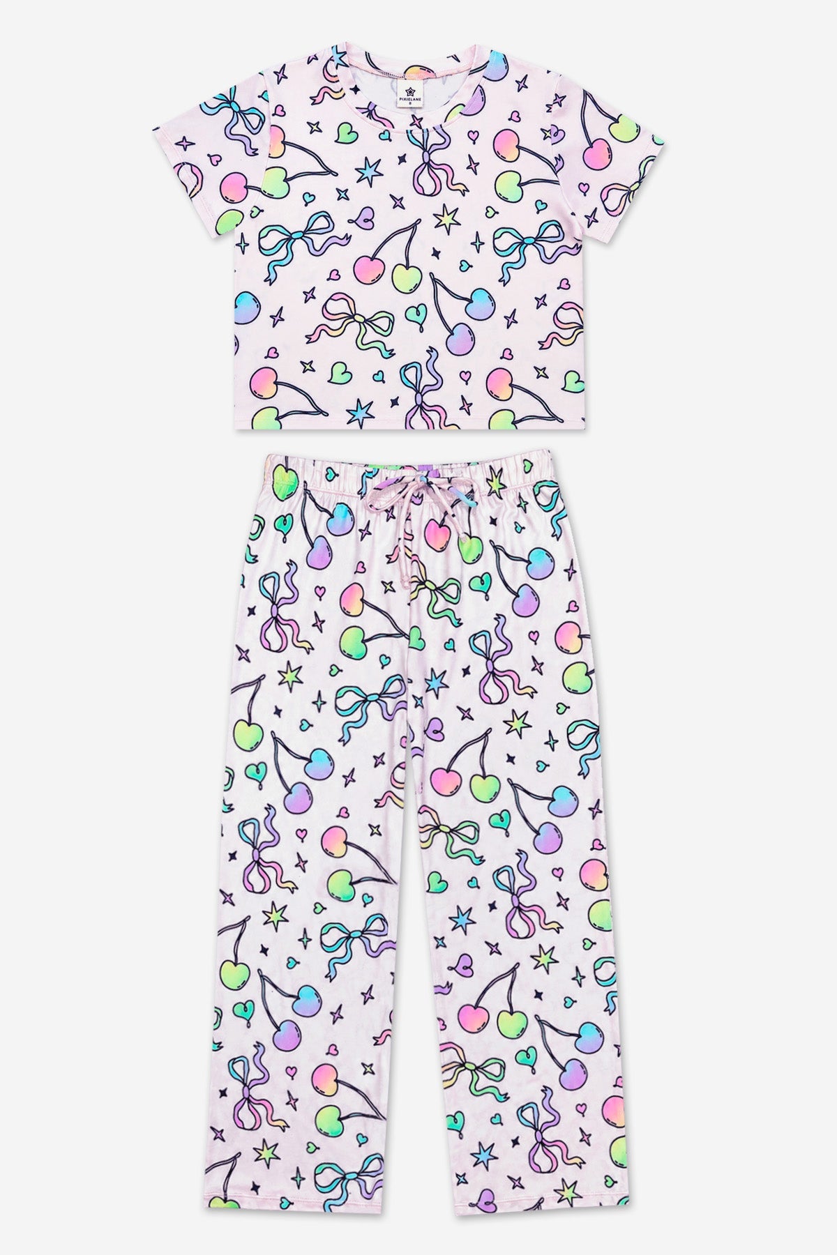 Simply Soft Easy Tee & Karate Pant - Pink Rainbow Bow Cherry - NEW!