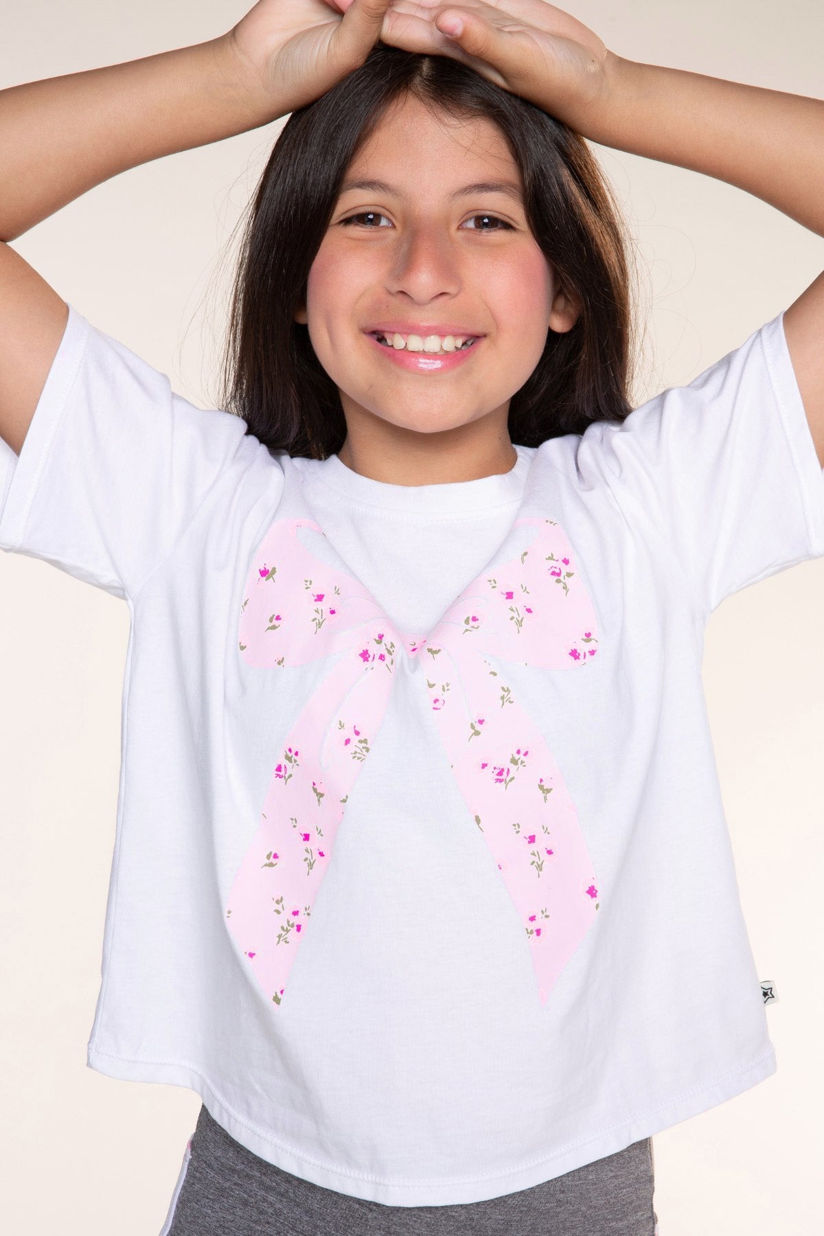 Washed Cotton Drop Shoulder Tee. - Grey Pink Moon
