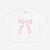 White Pink Floral Bow - NEW!