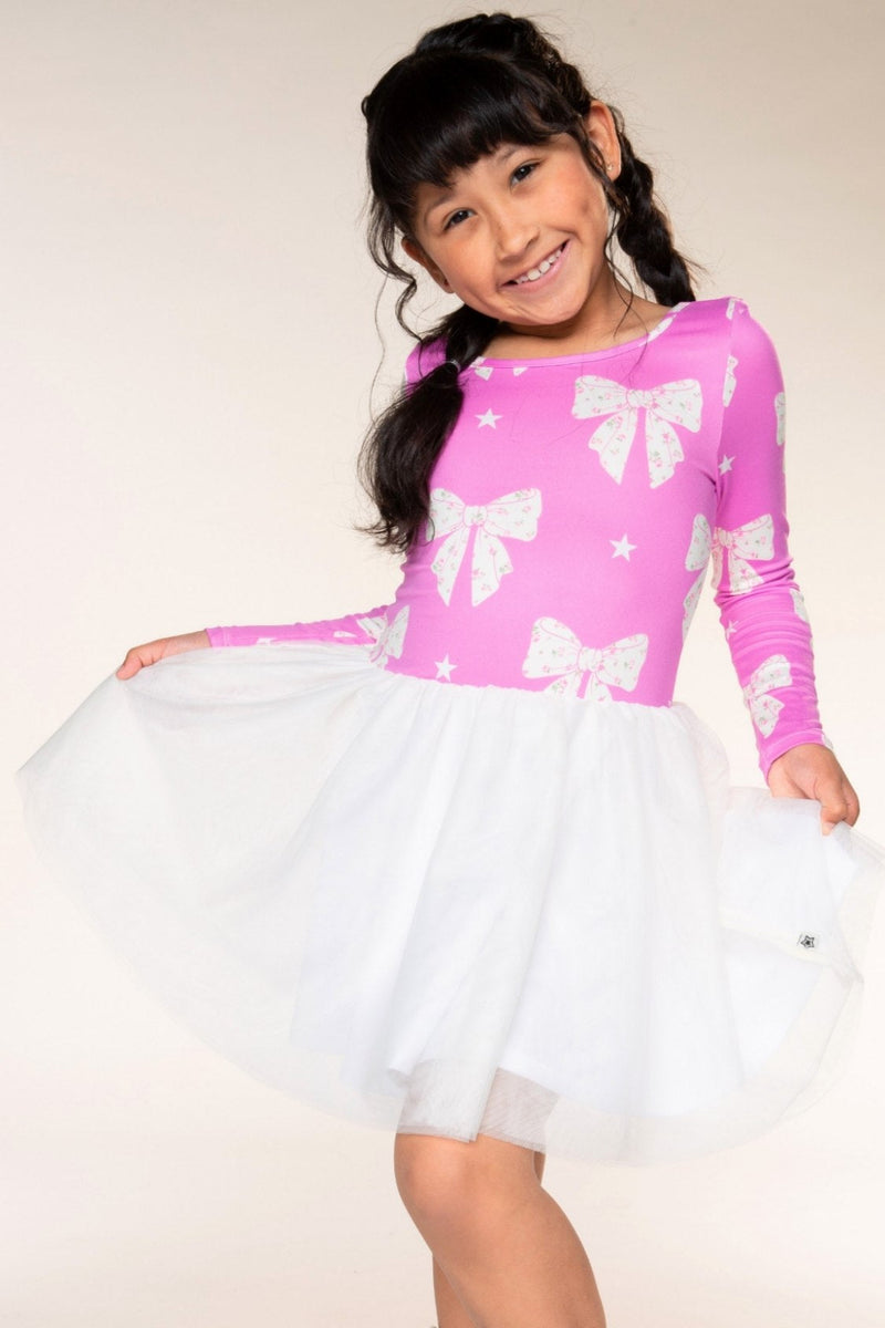 Simply Soft Long Sleeve Scoop Back Tulle Be Happy Dress