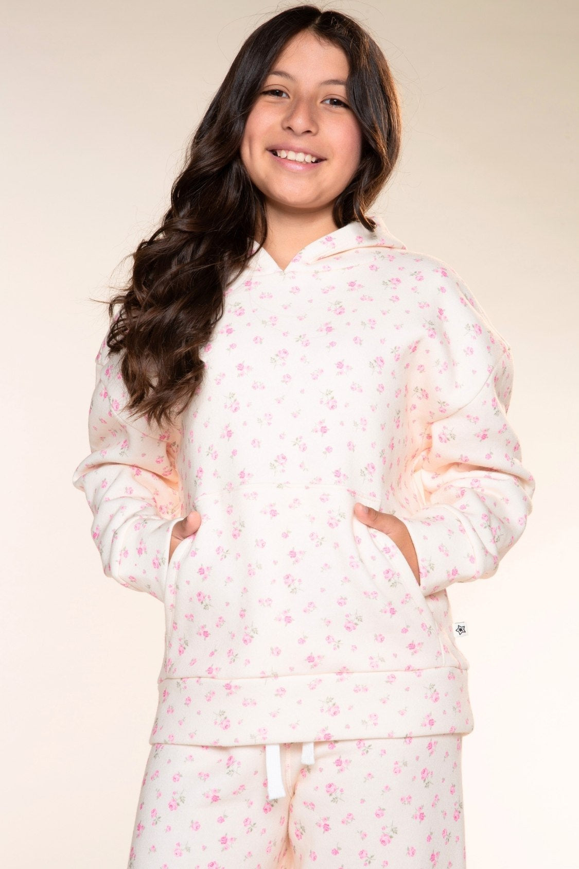 Cloud Soft Oversized Hoodie - Ivory Ditsy Pink Floral - NEW!