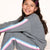 Medium Grey Blue Ivory Pink Stripe - NEW!