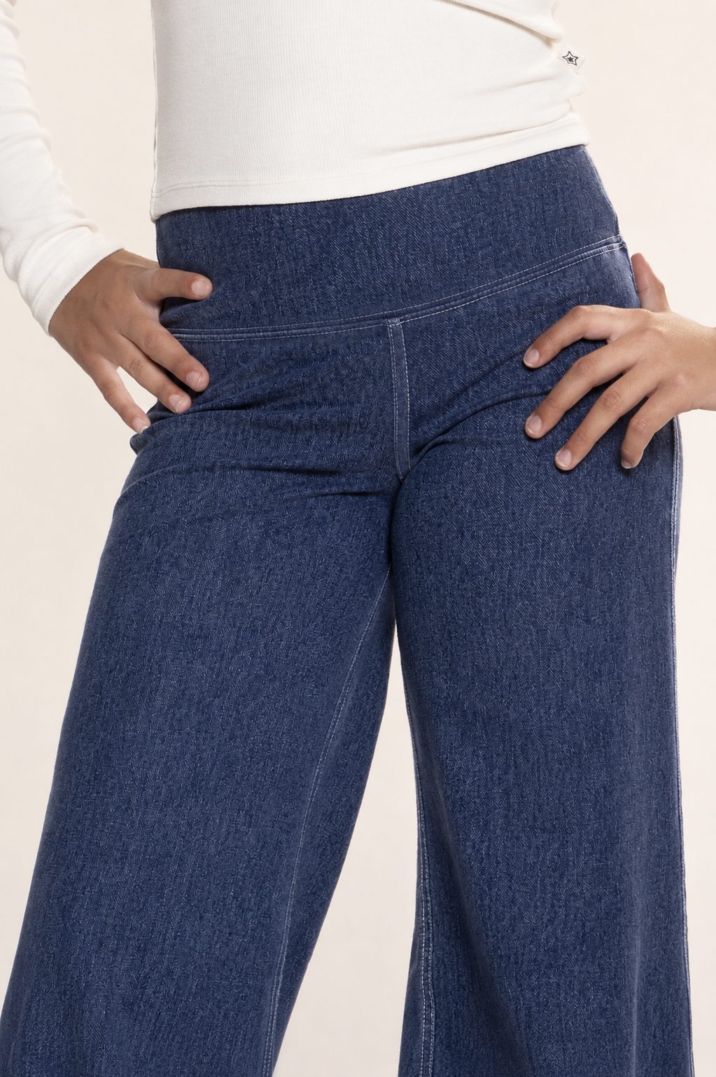 Super Stretch Soft Denim Wide Leg Jegging - Light Blue Denim - NEW!
