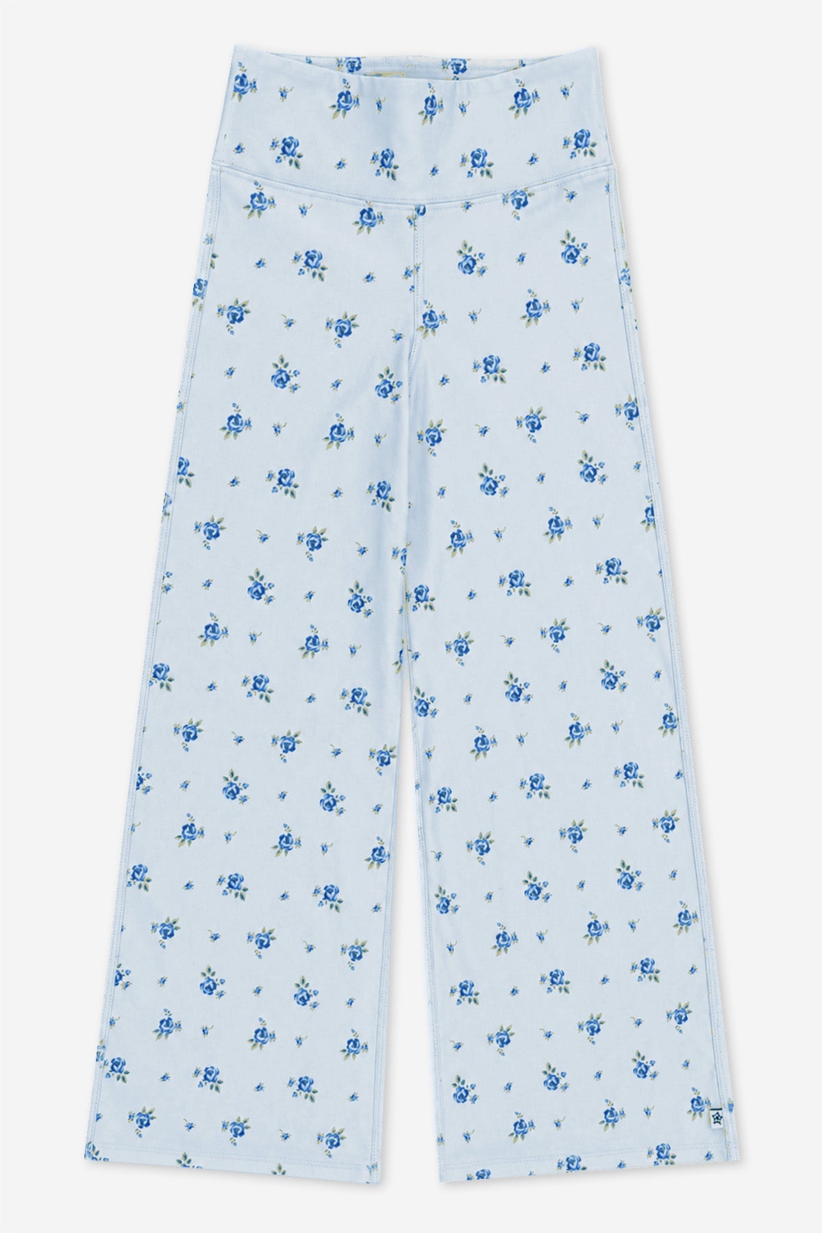 Super Stretch Soft Denim Wide Leg Jegging - Light Blue Denim Floral - NEW!