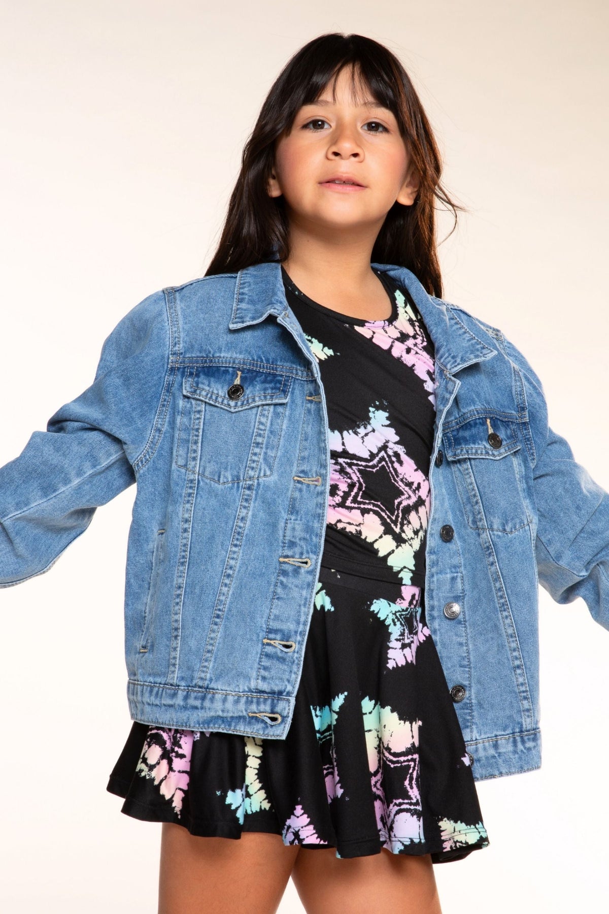 The Perfect Denim Jacket - Medium Blue Wash Pink Floral - NEW!