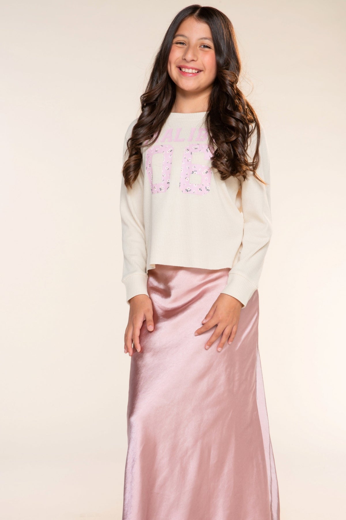 Washed Satin Maxi Skirt - Blue Ice - NEW!