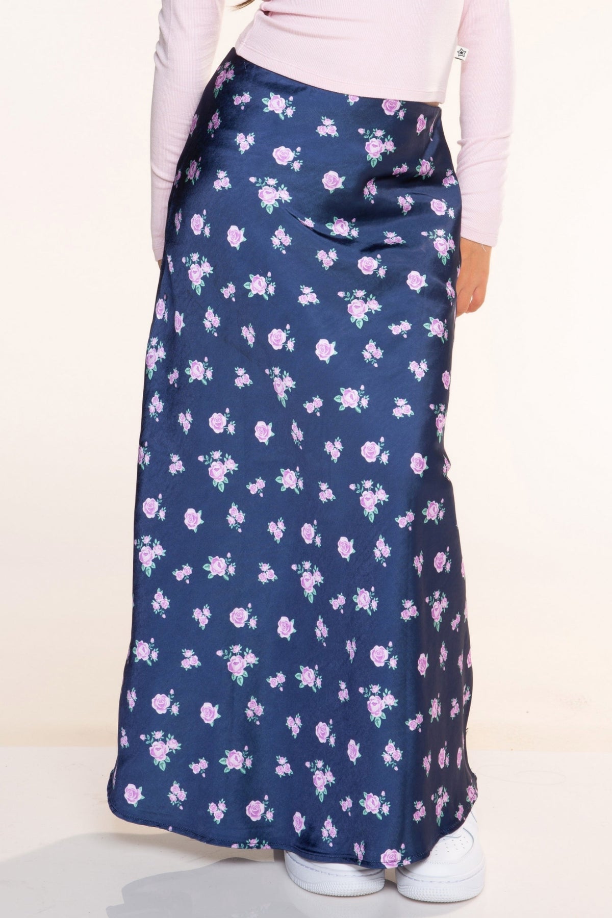 Washed Satin Maxi Skirt - Blue Ice - NEW!