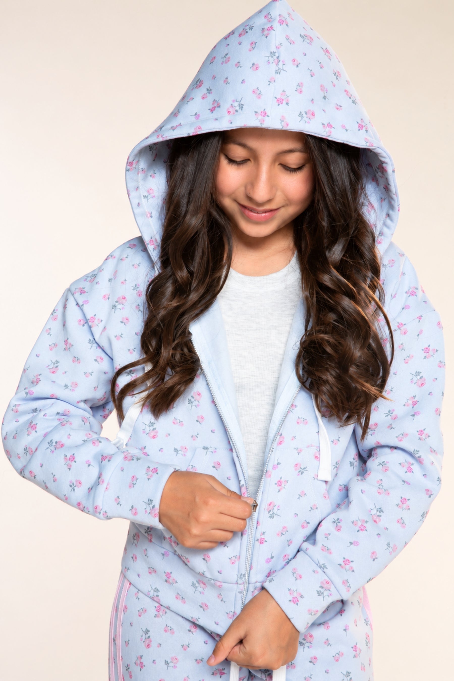 Cotton Soft French Terry Drop Shoulder Zip Hoodie