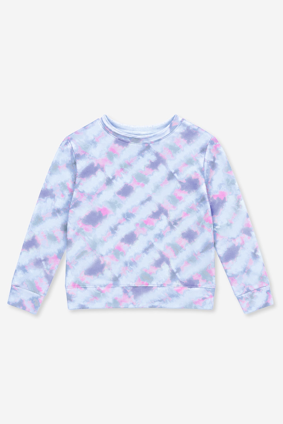 Cloud Soft Off The Shoulder Sweatshirt - Ice Blue Pink Denim Tie Dye - NEW!