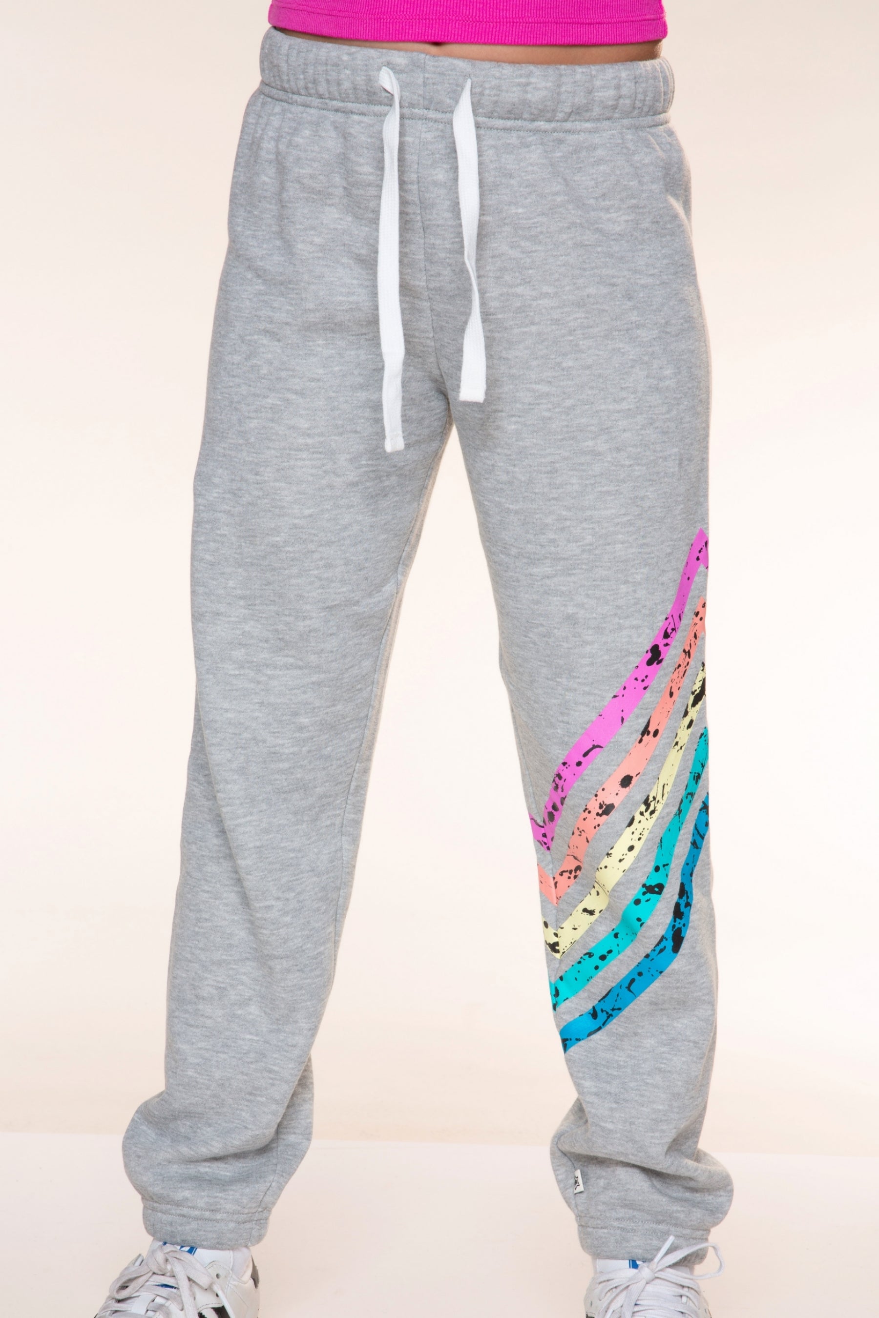 Cloud Soft French Terry Sweatpant - Heather Grey Rainbow - NEW!