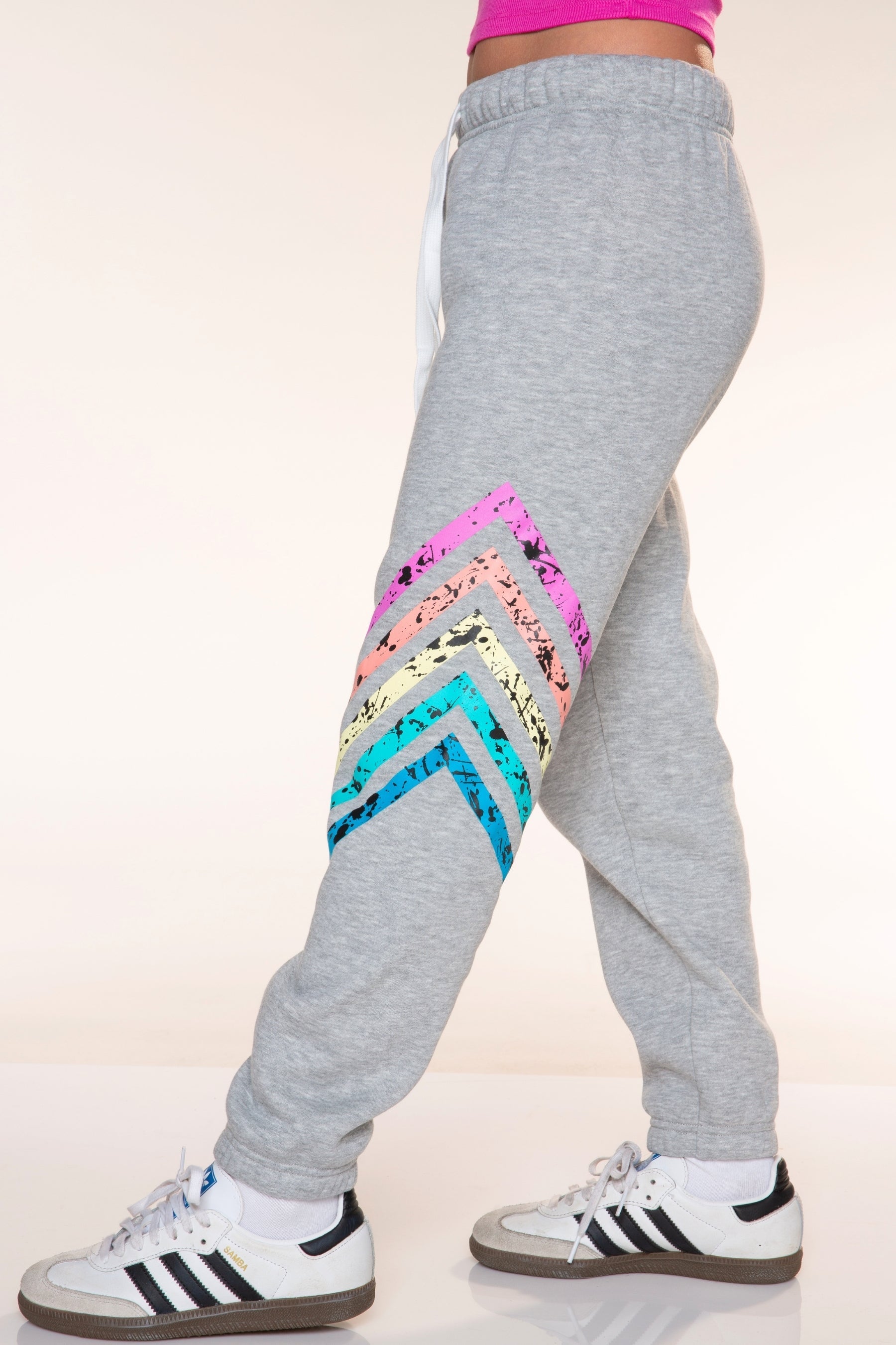 Cloud Soft French Terry Sweatpant - Heather Grey Rainbow - NEW!
